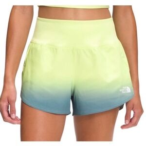The North Face Womens XL Ombre Neon Teal High Rise Running Shorts